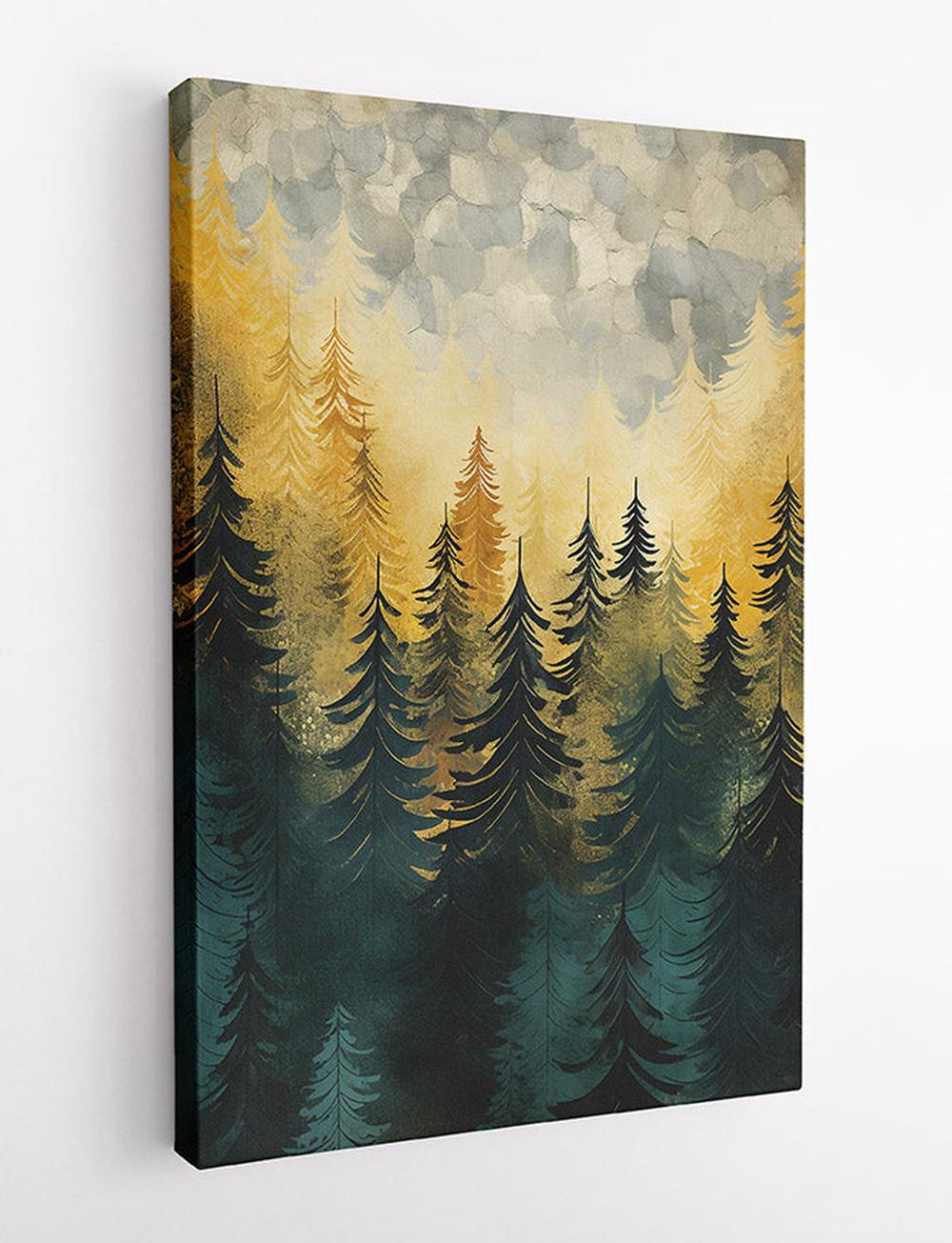 Misty Forest Gradient Canvas Art & Poster – T655 – AiPrintLab