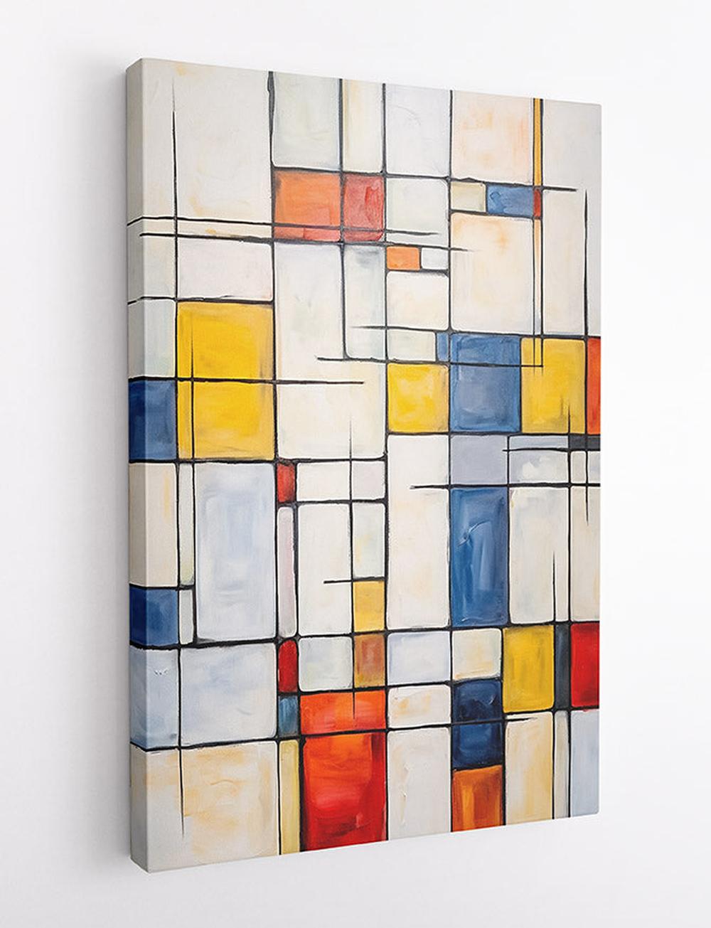 Modern Geometric Abstract Canvas Wall Art – T500 – AiPrintLab