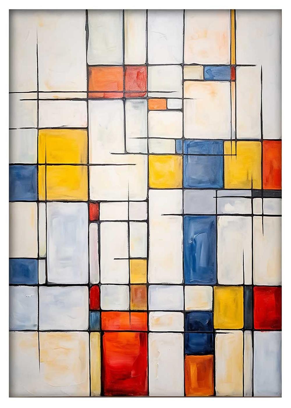 Modern Geometric Abstract Canvas Wall Art – T500 – AiPrintLab