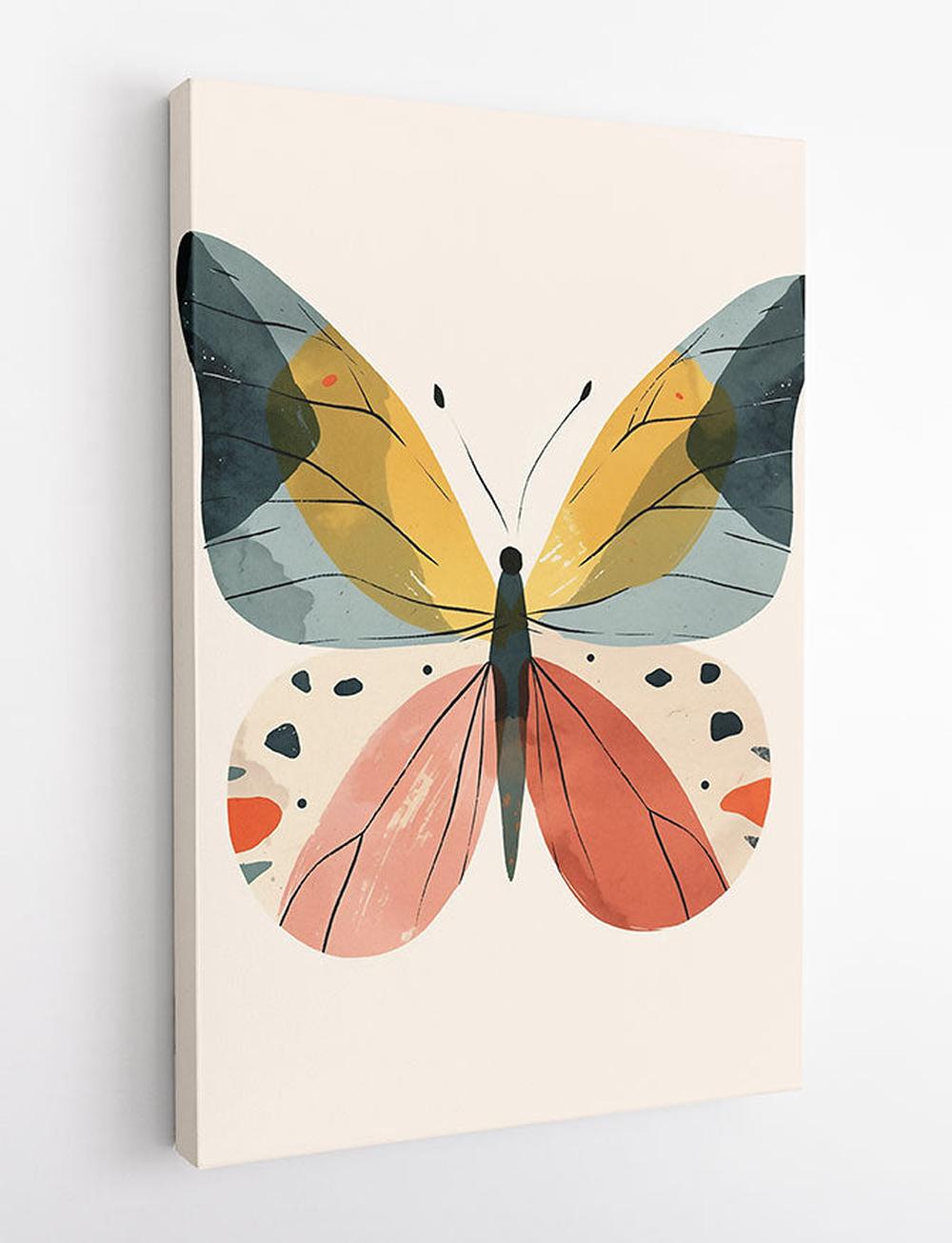 Modern Minimalist Butterfly – Soft Abstract Nature Wall Art – T849 – AiPrintLab