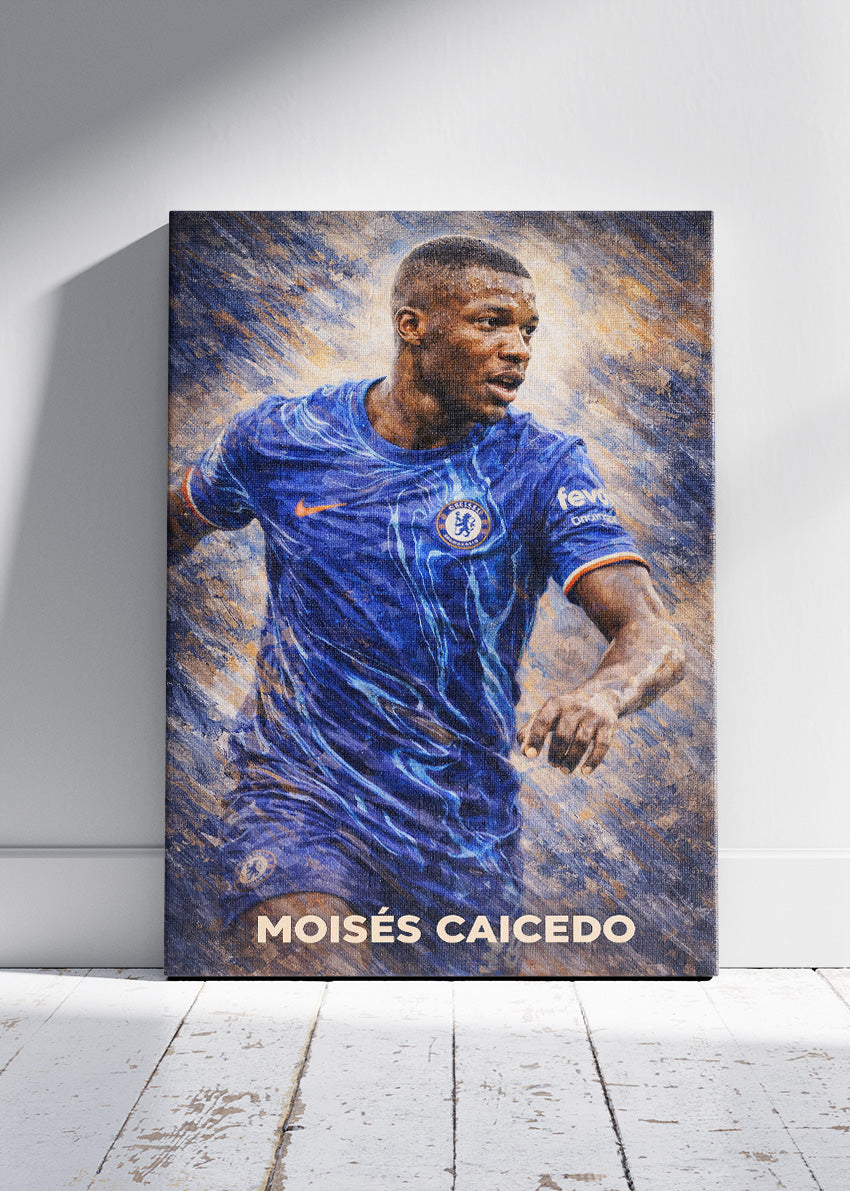 Moises Caicedo Chelsea Action Poster Canvas & Print – AI PRINT LAB