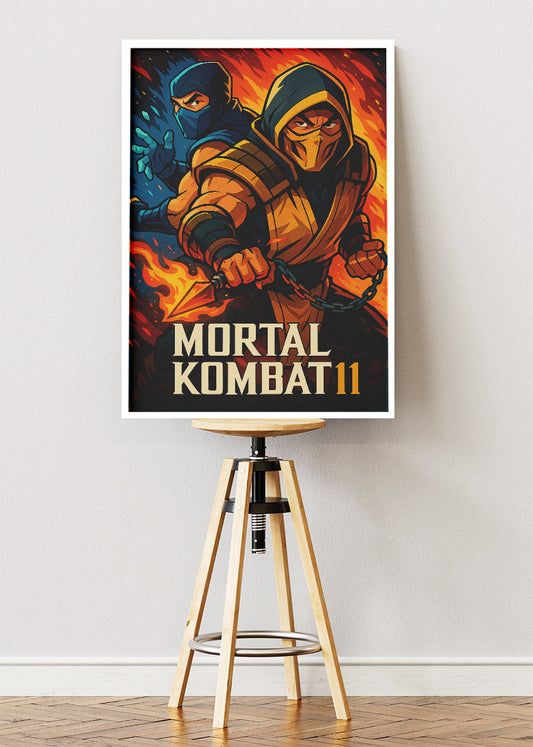 Mortal Kombat 11 Wall Art – Fire and Ice Warriors Combat Poster & Canvas