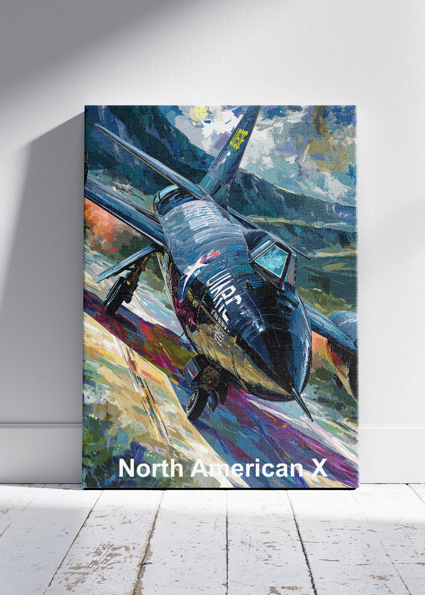 North American X-Series Aircraft Poster & Canvas Print – Illustrated Experimental Jet Wall Art