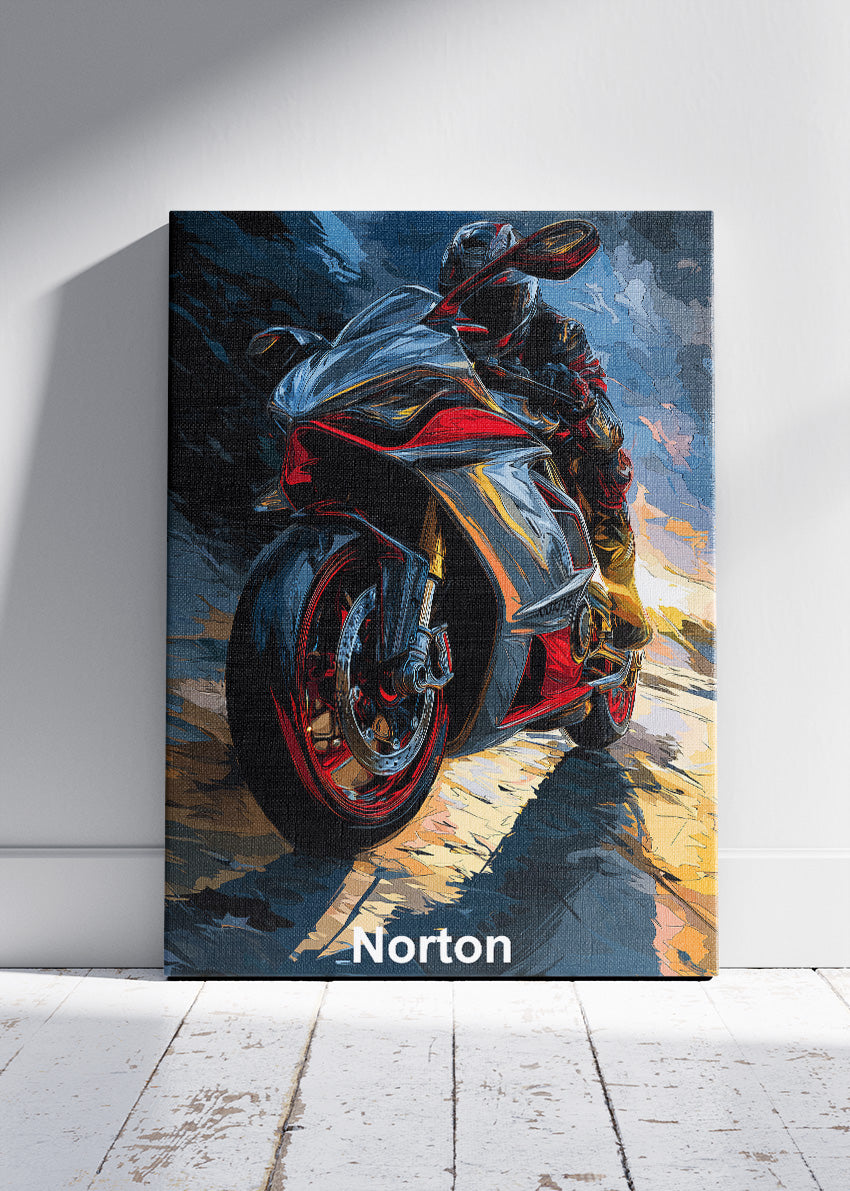 Norton Superbike Night Poster Canvas & Print – AI PRINT LAB