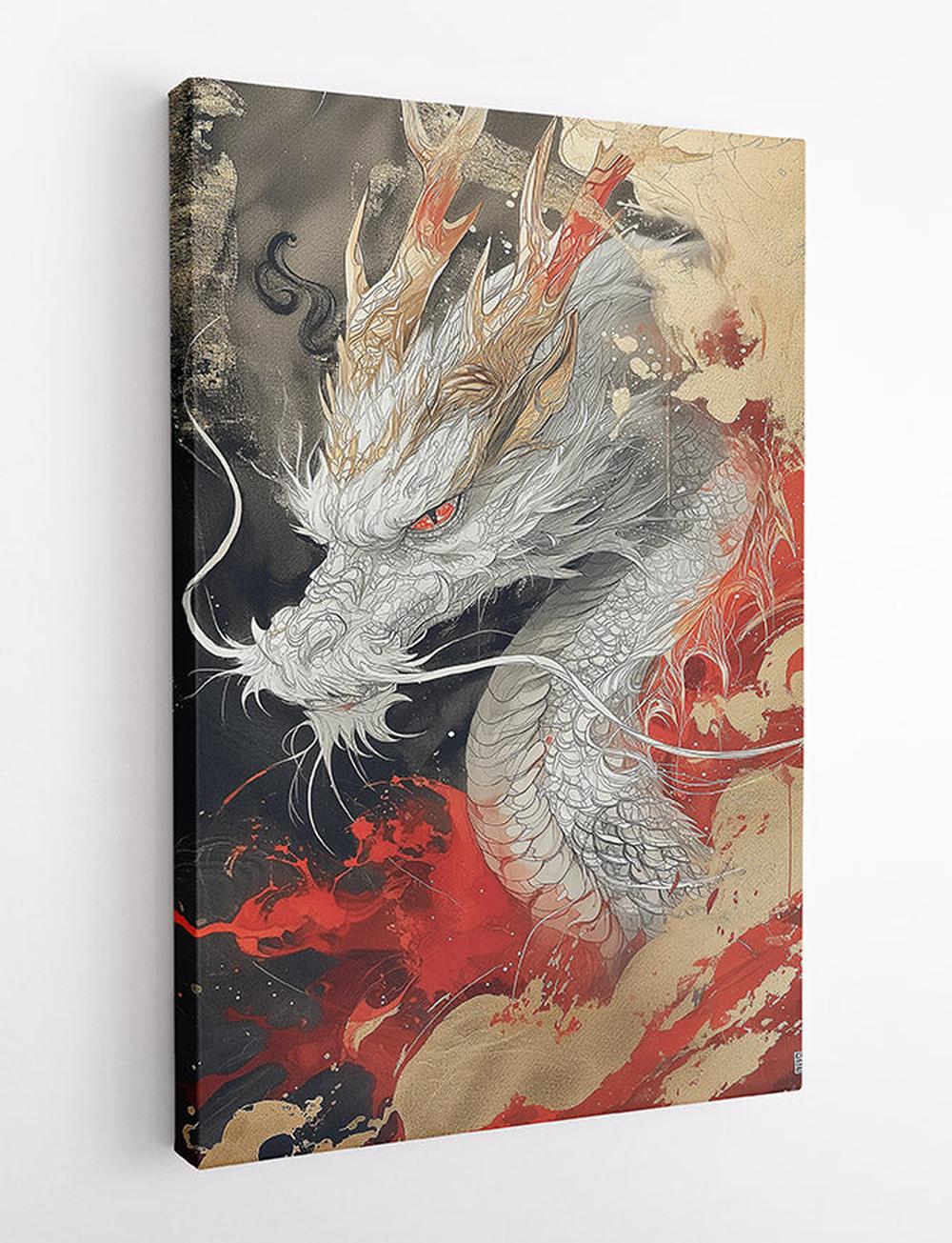 Oriental White Dragon Canvas Print & Poster – T608 – AiPrintLab