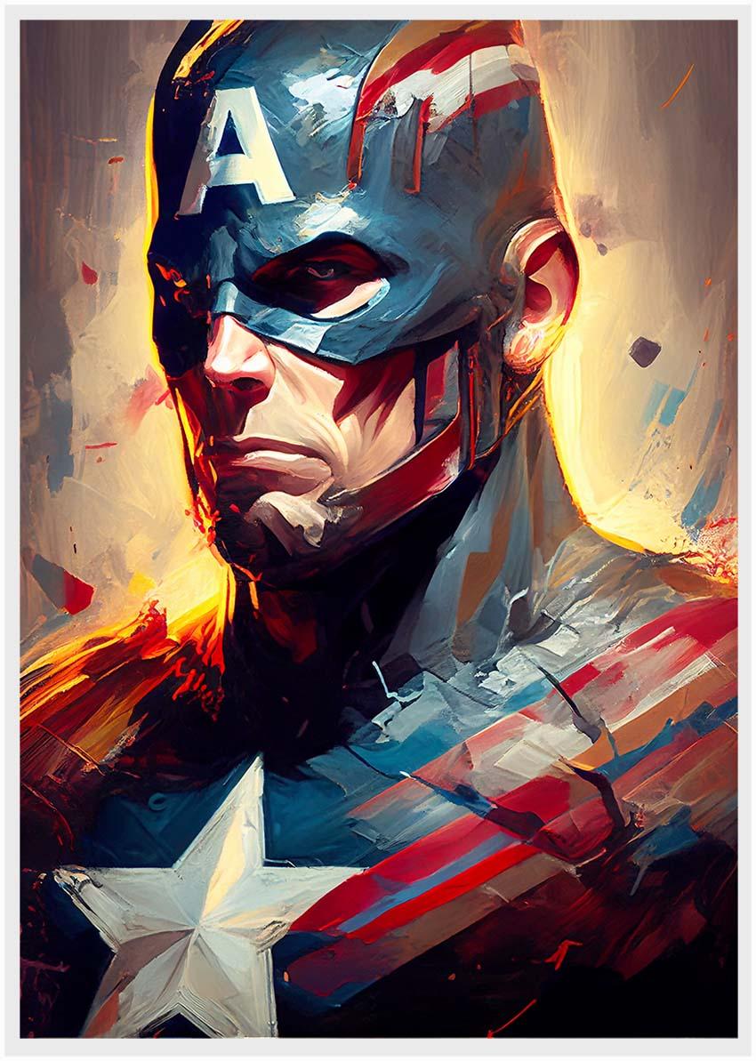 P11 Captain America Canvas Art Prints, Posters, and Wall Art Superhero Collection