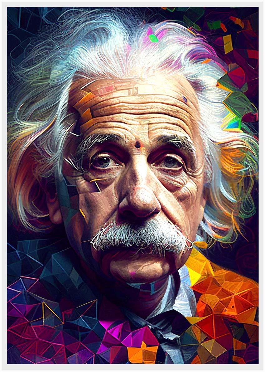 P154 AI Artistry Albert Einstein Printed Designs on Canvas Art Prints, Posters, and Wall Art Pop Art Collection