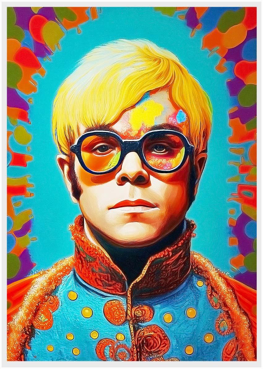 P161 AI Artistry Elton John Printed Designs on Canvas Art Prints, Posters, and Wall Art Pop Art Collection