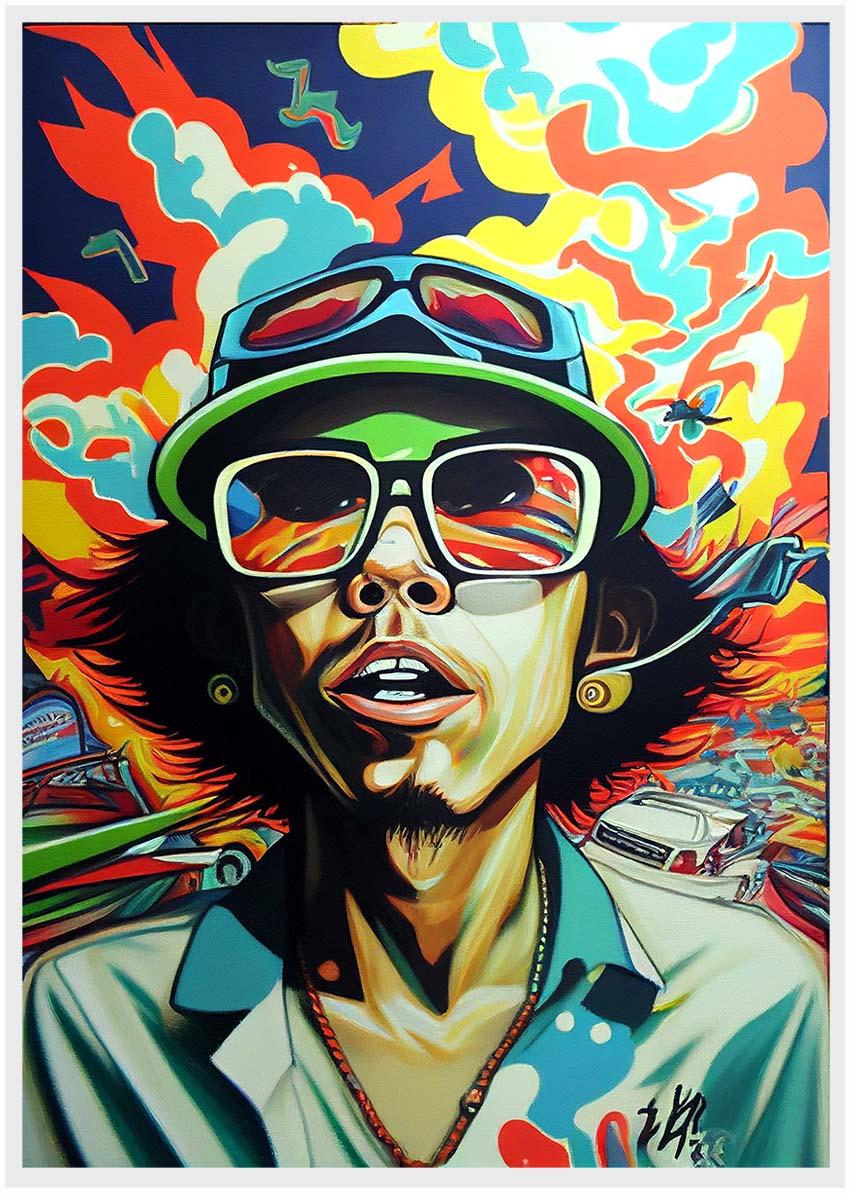 P166 AI Artistry Fear and Loathing in Las Vegas Printed Designs on Canvas Art Prints, Posters, and Wall Art Pop Art Collection