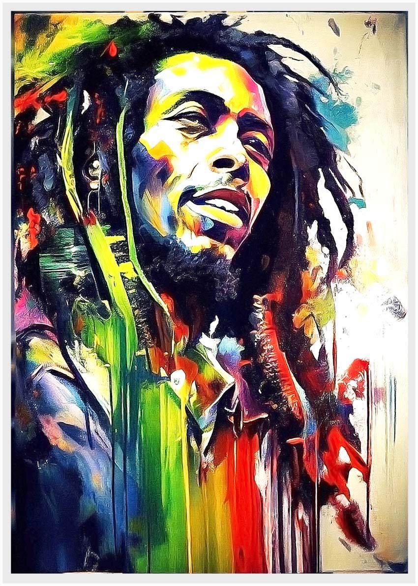 P172 AI Artistry Bob Marley Printed Designs on Canvas Art Prints, Posters, and Wall Art Pop Art Collection