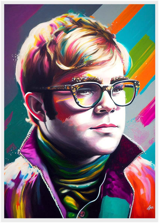 P178 AI Artistry Elton John Printed Designs on Canvas Art Prints, Posters, and Wall Art Pop Art Collection