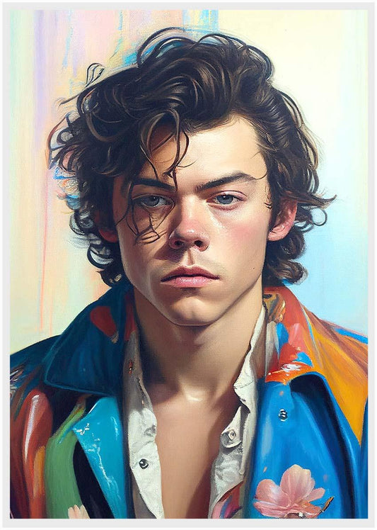 P182 AI Artistry Harry Styles Printed Designs on Canvas Art Prints, Posters, and Wall Art Pop Art Collection