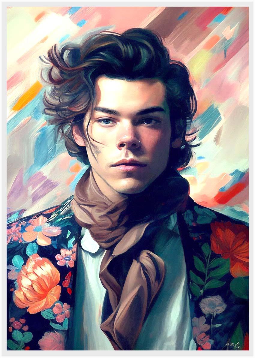 P183 AI Artistry Harry Styles Printed Designs on Canvas Art Prints, Posters, and Wall Art Pop Art Collection