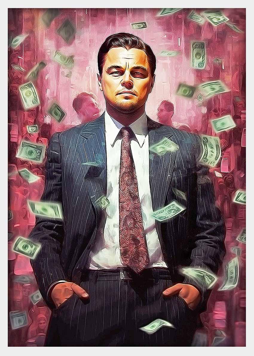 P271 Leonardo DiCaprio The Wolf Canvas Art Prints, Posters, and Wall Art Pop Art Collection