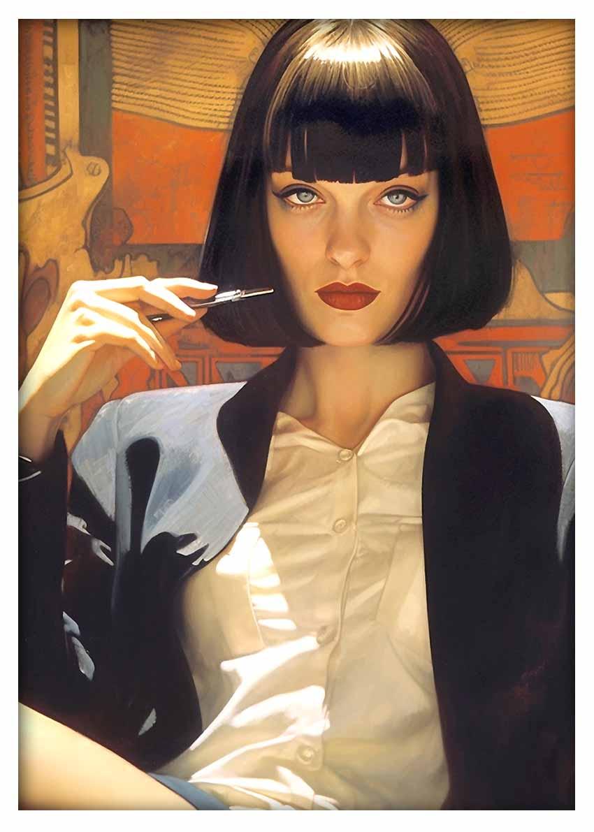 P315 Pulp Fiction Uma Thurman Canvas Art Prints, Posters, and Wall Art Pop Art Collection
