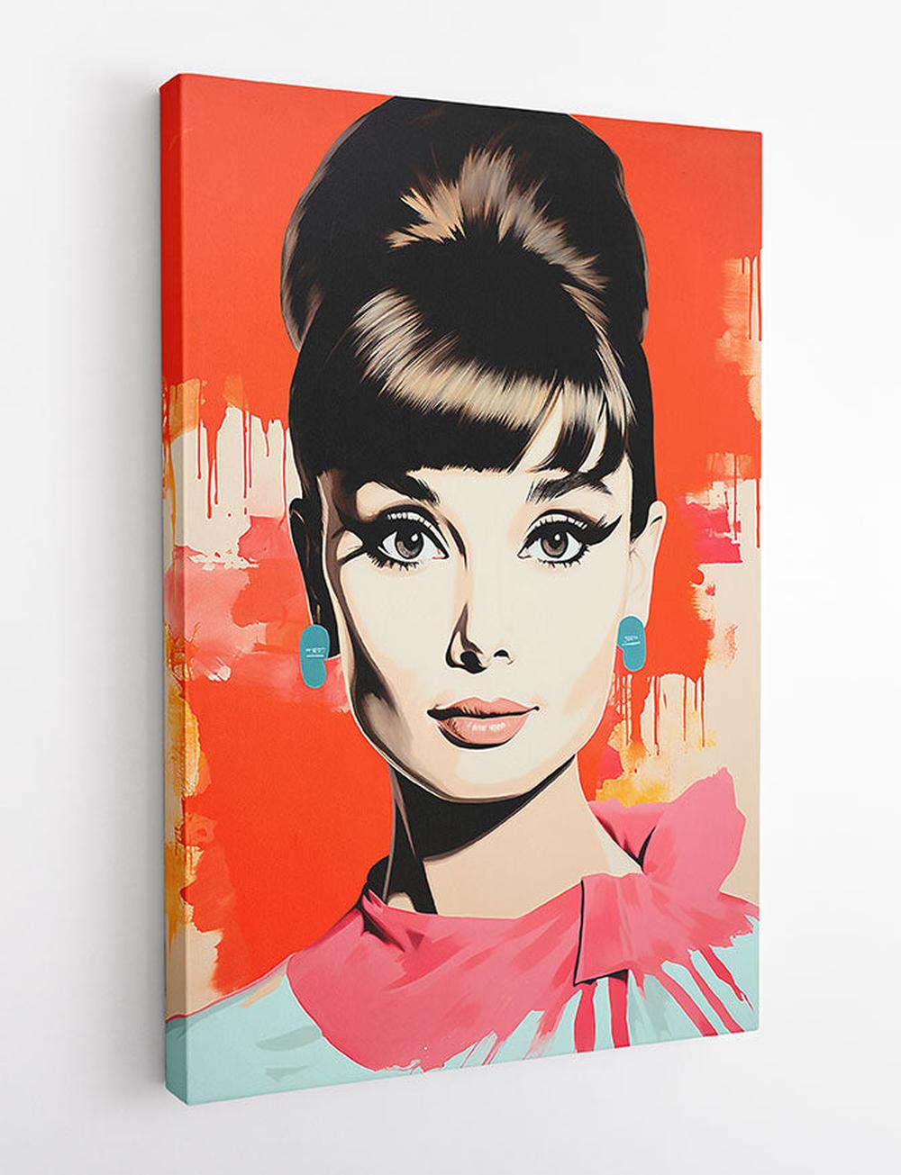 P324 – Audrey Hepburn Canvas Art Prints, Posters, and Wall Art – Pop Art Collection