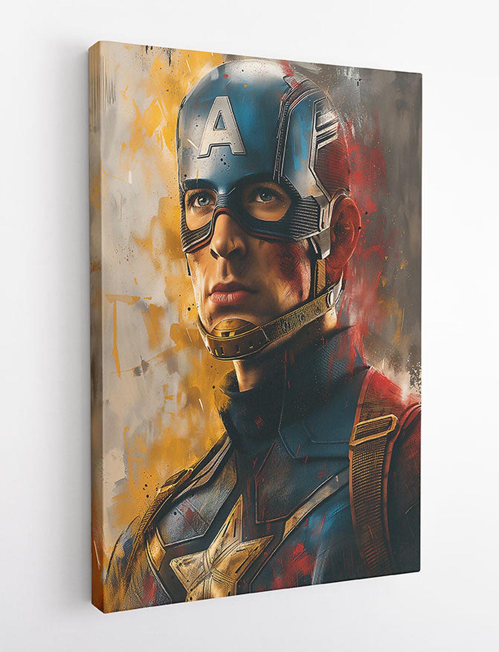 P351 – Captain America Canvas Art Prints, Posters, and Wall Art – Superhero Collection