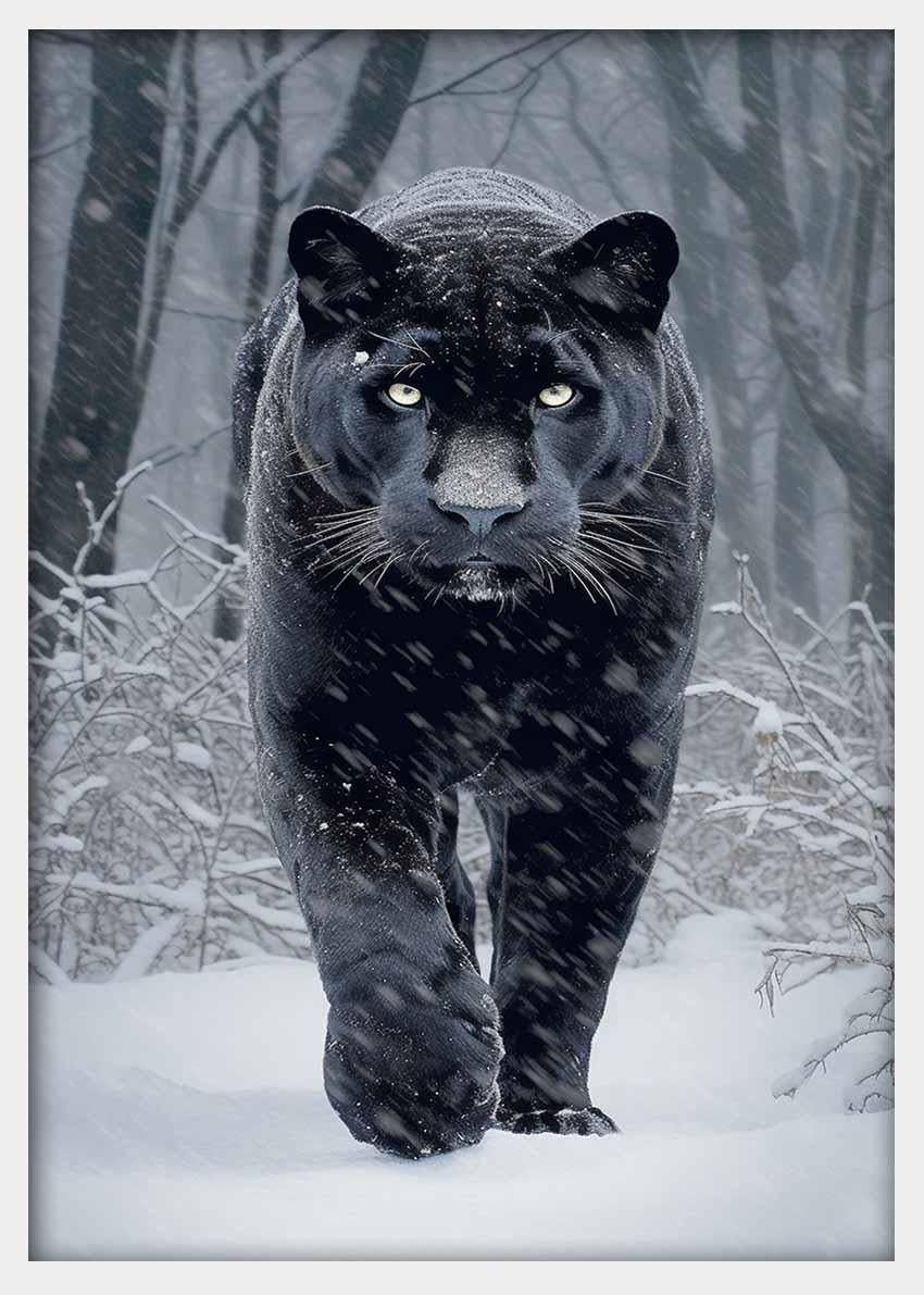 Panther Canvas & Poster Wall Art T347 Wildlife Series