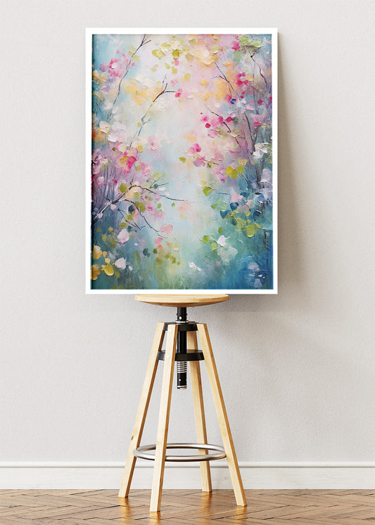 Pastel Blossom Garden Abstract Floral Canvas & Poster Print – AI PRINT LAB