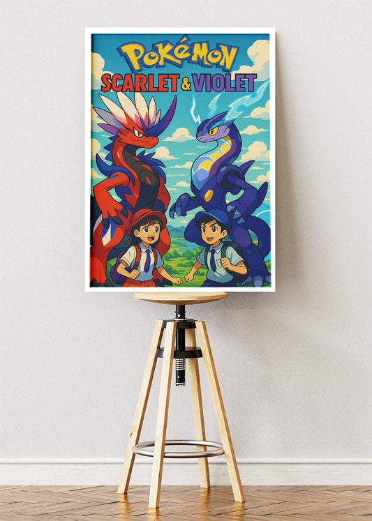 Pokémon Scarlet & Violet Wall Art | Koraidon and Miraidon Legendary Paldea Gaming Poster & Canvas