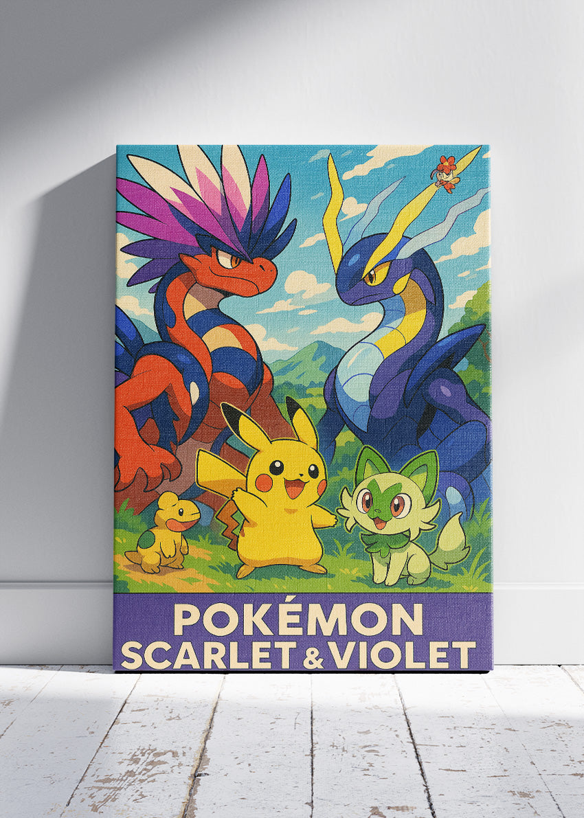 Pokémon Scarlet & Violet Wall Art | Paldea Legendary Koraidon Miraidon Gaming Poster & Canvas