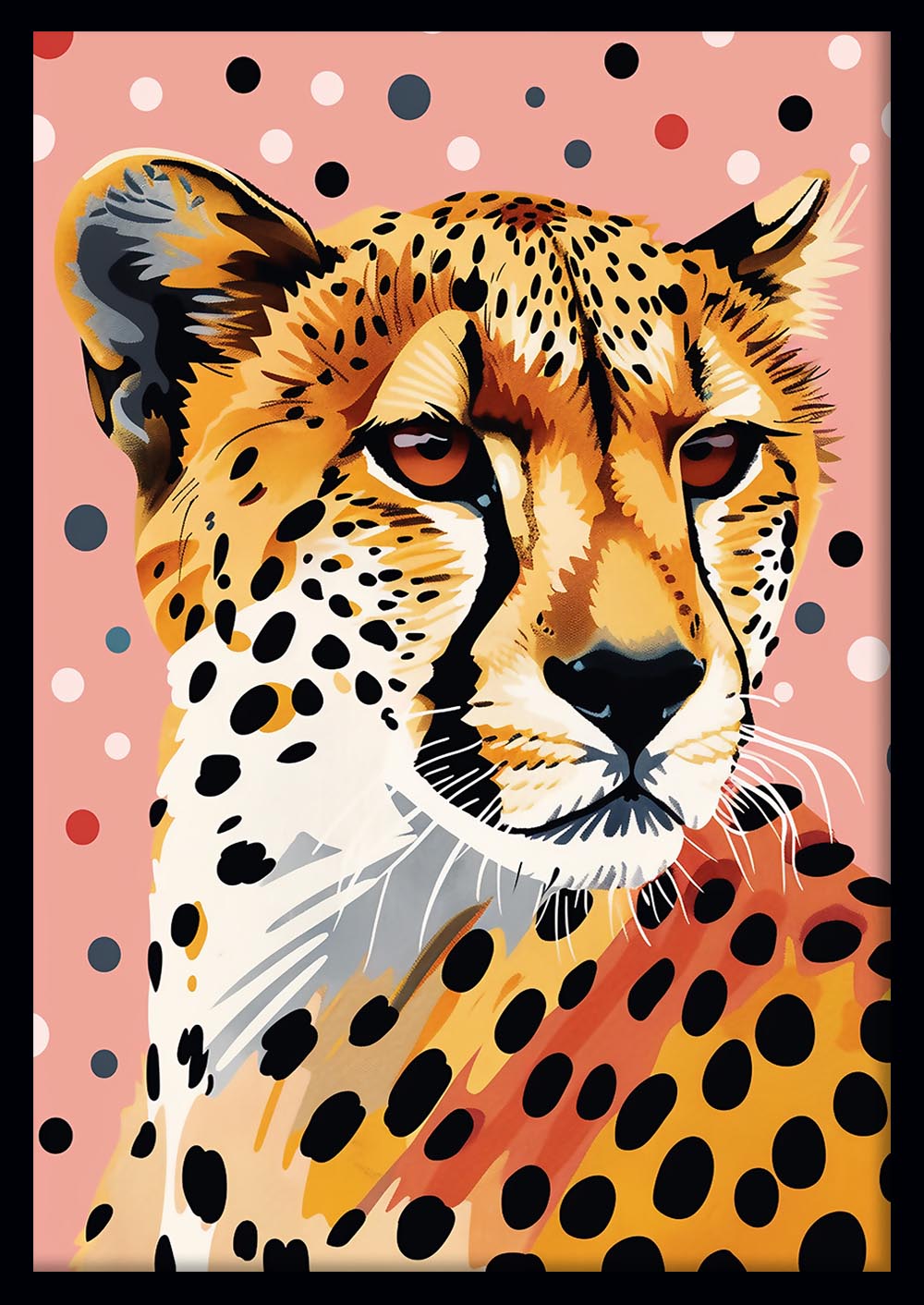Pop Art Cheetah – Bold Safari Animal Canvas Wall Art – T861 – AiPrintLab