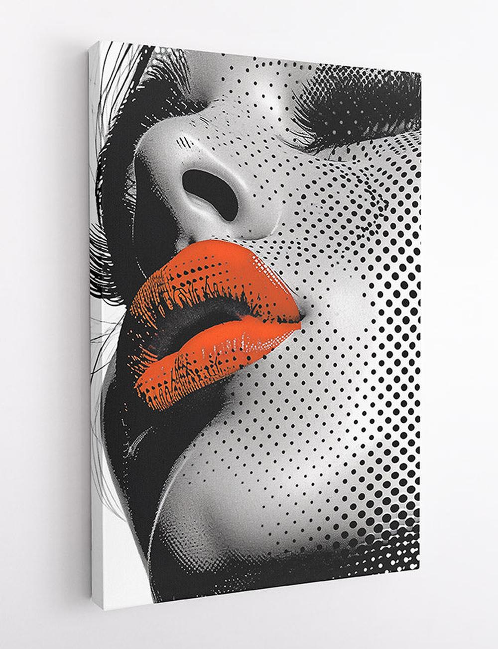 Pop Art Lips Black & White Canvas Print & Poster – T609 – AiPrintLab