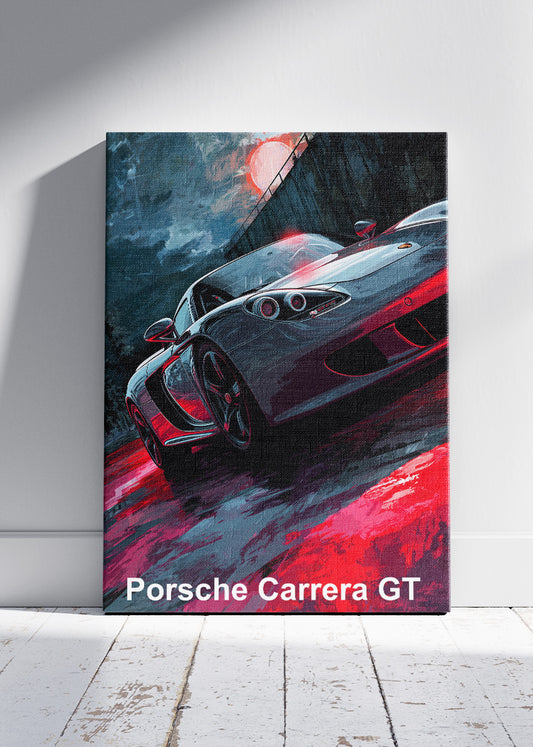 Porsche Carrera GT Night Edition Canvas Print & Poster – Cinematic Supercar Wall Art – AI PRINT LAB