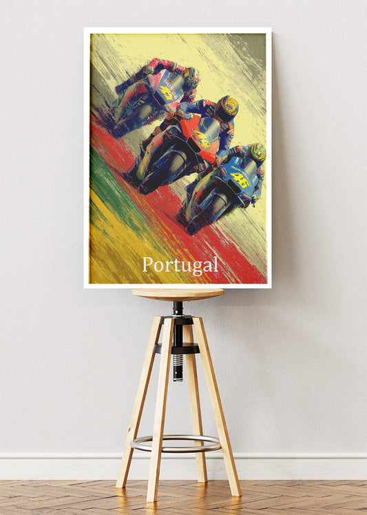 Portugal Moto Racing Poster Canvas & Print – AI PRINT LAB