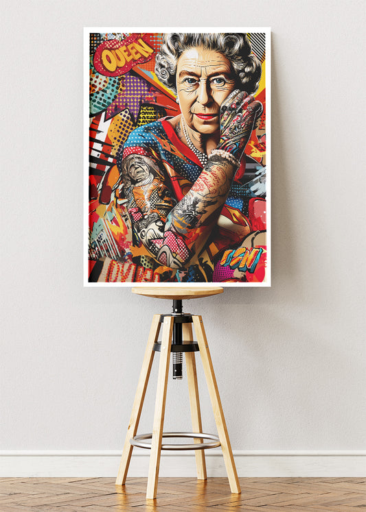 Queen Pop Art Portrait Wall Art Poster & Canvas Print