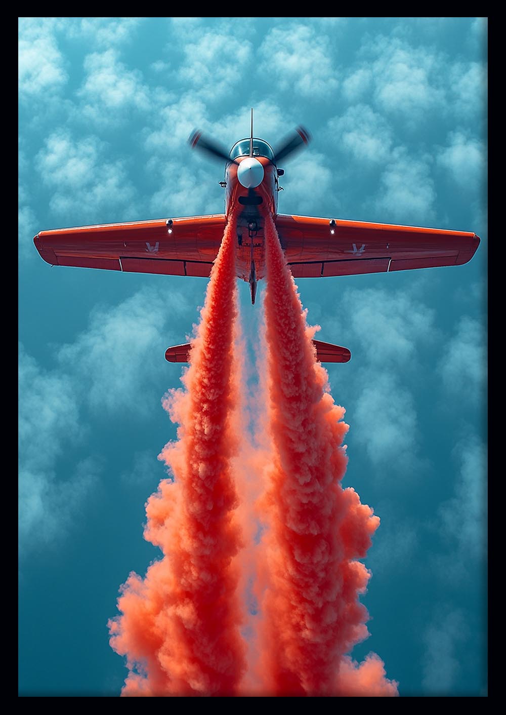 Red Smoke Plane Canvas Wall Art & Poster Print | Aerial Acrobat Aircraft Photography – T1327 – AiPrintlab 1