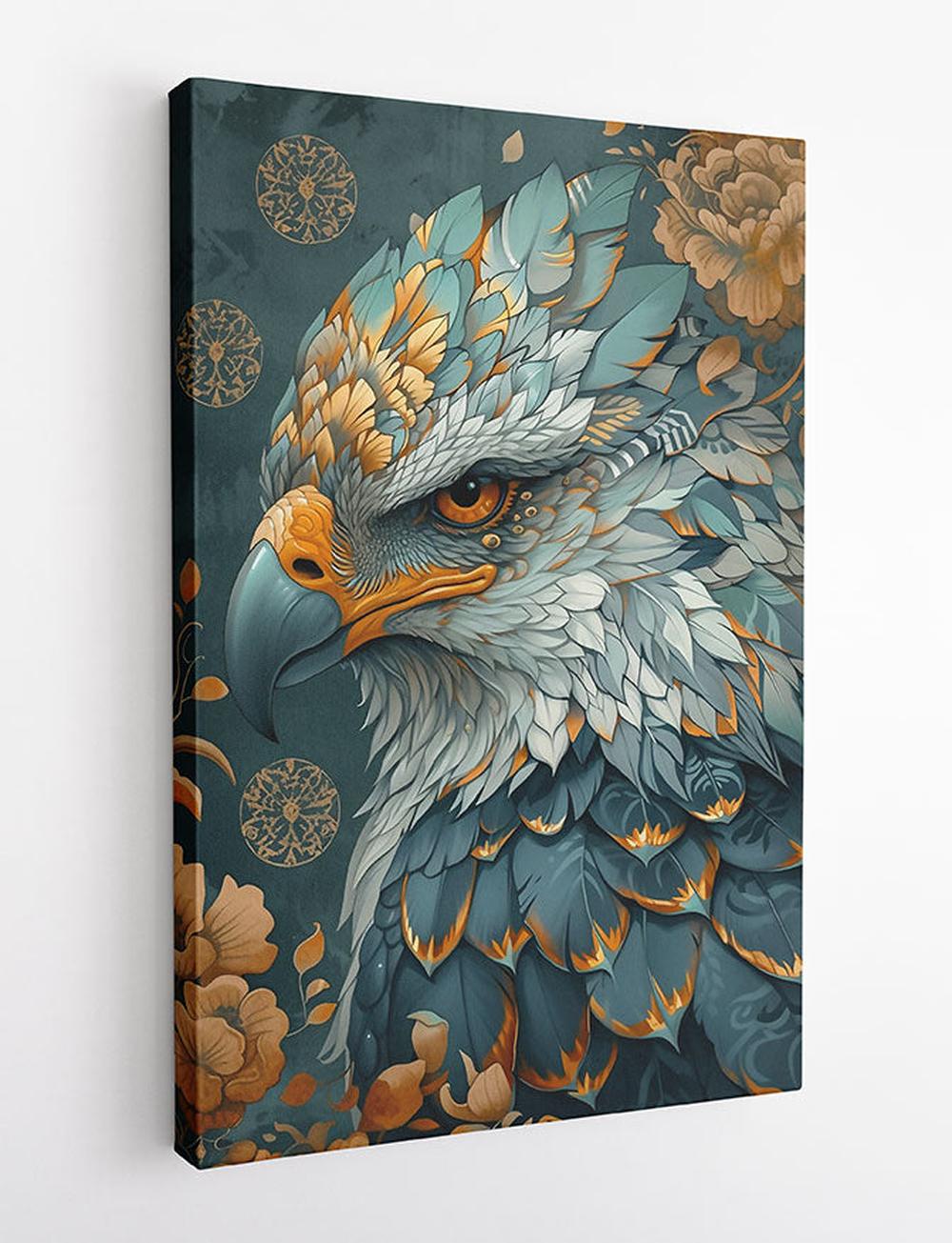 Regal Fantasy Eagle Illustration – Ornate Canvas & Poster Art – T904 – AiPrintLab