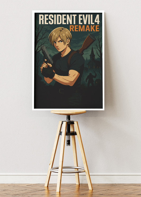 Resident Evil 4 Remake Survival Horror Gaming Wall Art Poster & Canvas