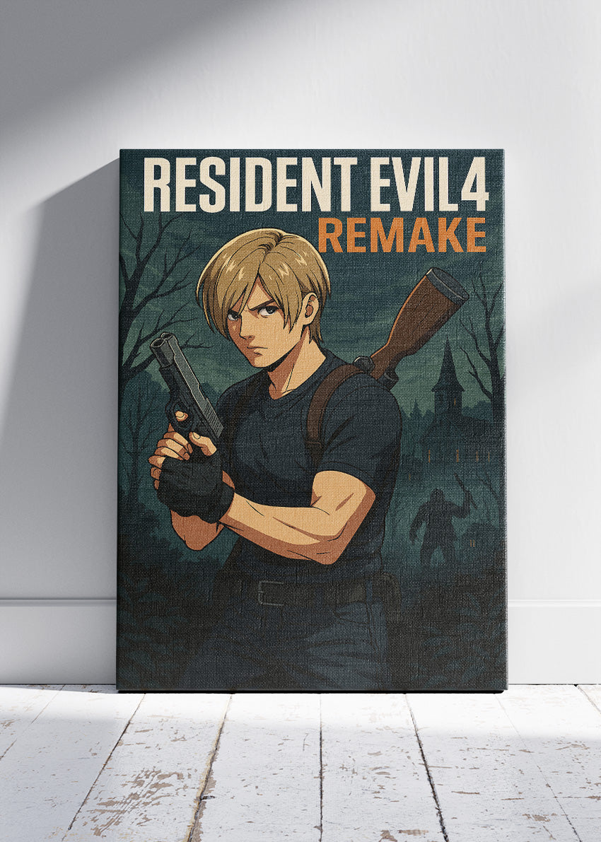 Resident Evil 4 Remake Survival Horror Gaming Wall Art Poster & Canvas