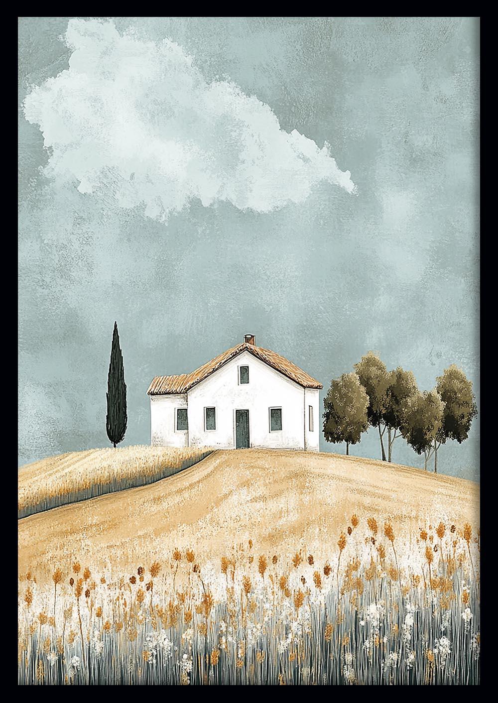 Rustic Countryside Cottage Wall Art – Canvas and Poster Print – T1409 –