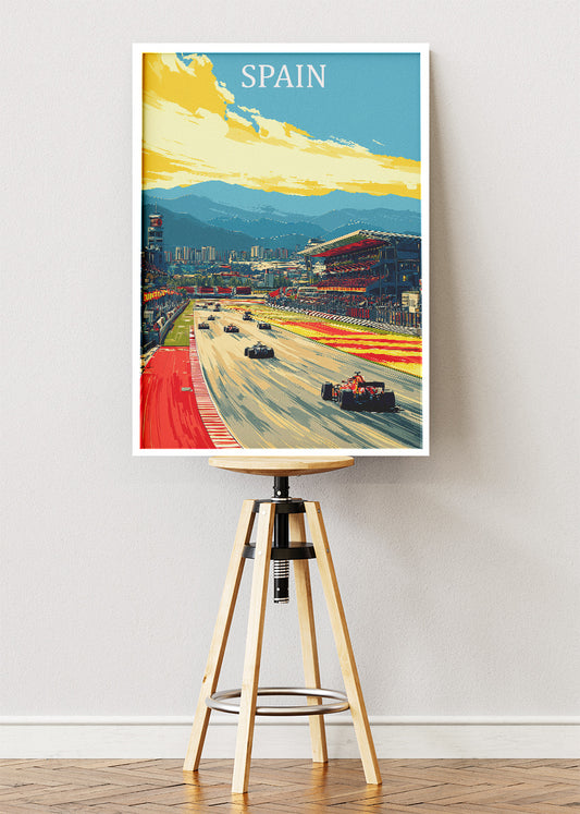 Spain Grand Prix Circuit Racing Canvas Print & Poster – AI PRINT LAB