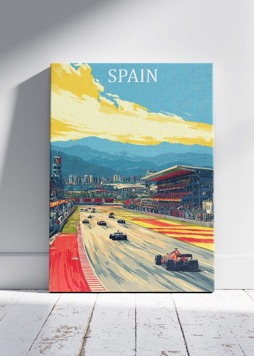Spain Grand Prix Circuit Racing Canvas Print & Poster – AI PRINT LAB