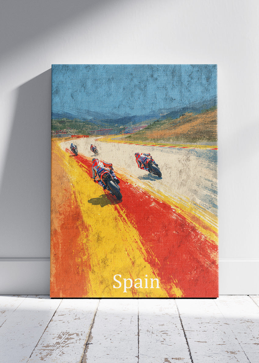 Spain Moto Racing Poster Canvas & Print – AI PRINT LAB