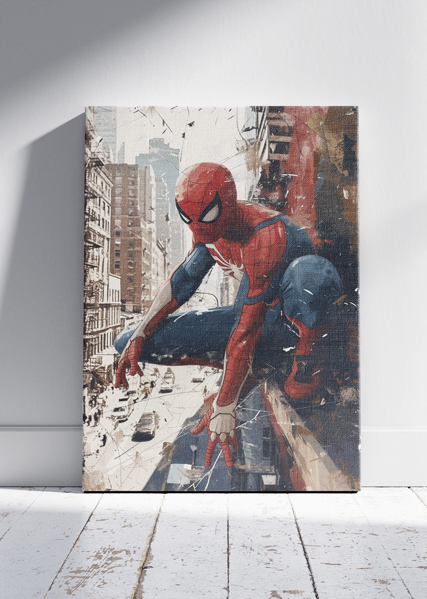 Spider-Man – City Wall Action Canvas & Poster Print – AI PRINT LAB