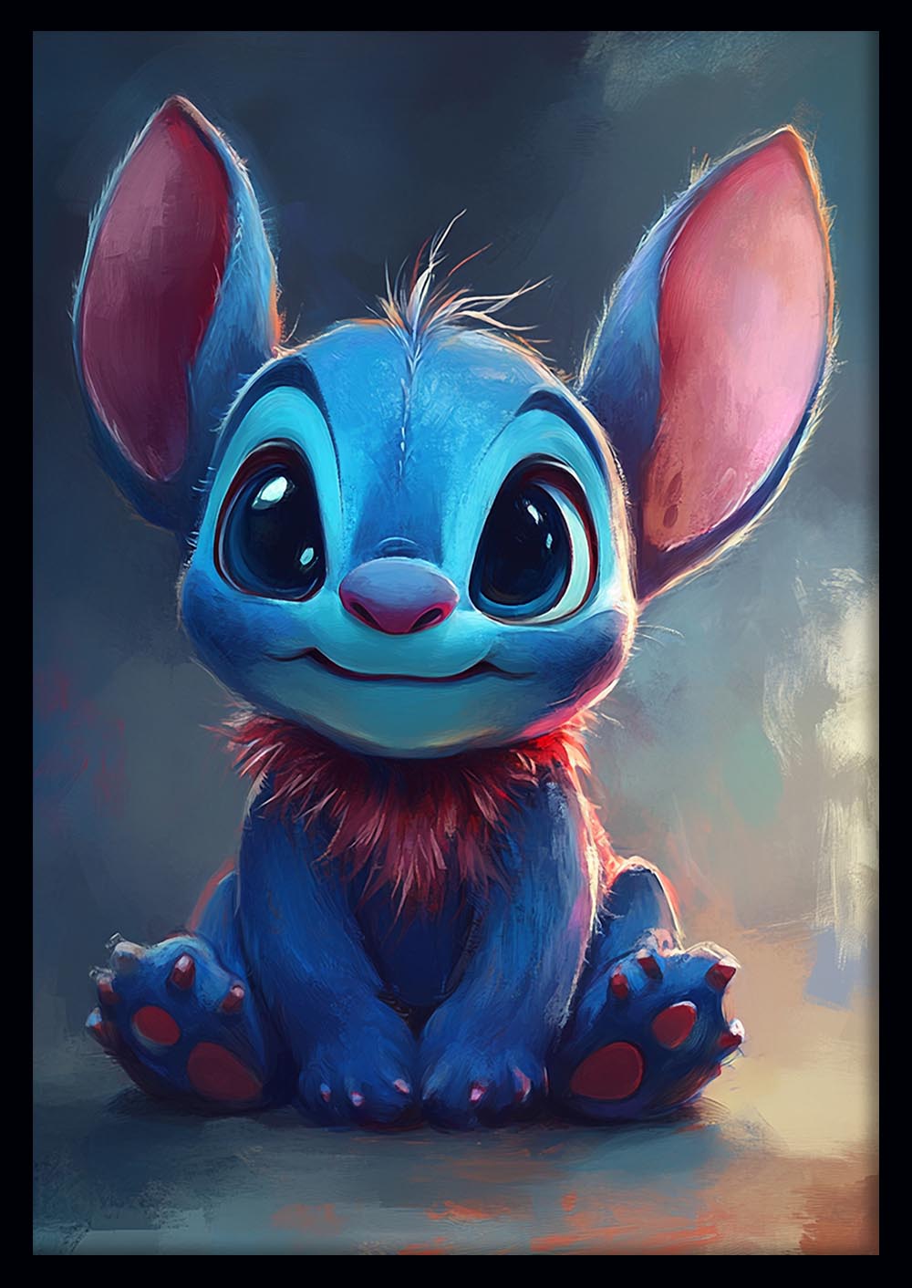 Stitch Canvas Wall Art & Poster Print | Cute Blue Alien Character Painting – T1340 – Aiprintlab 1