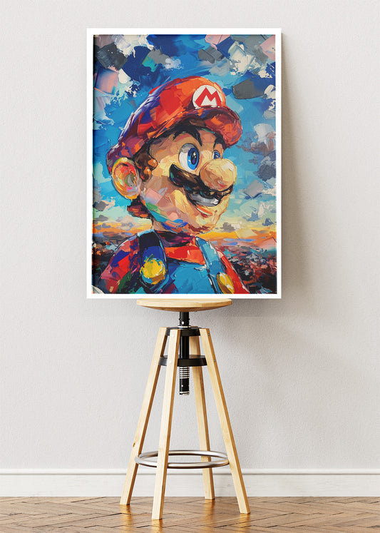 Super Mario Painterly Gaming Wall Art Poster & Canvas
