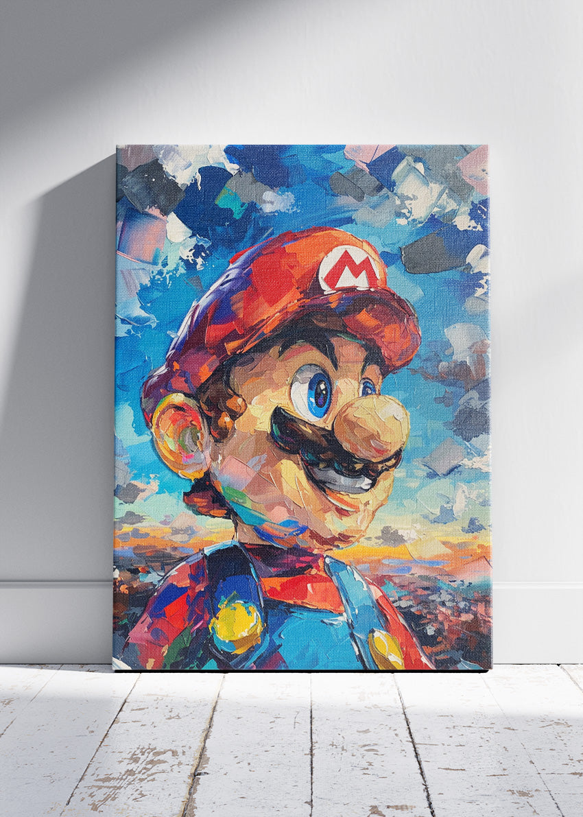 Super Mario Painterly Gaming Wall Art Poster & Canvas