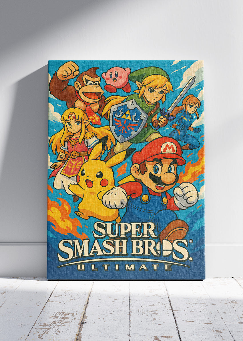 Super Smash Bros Ultimate Wall Art – Epic Nintendo Heroes Poster & Canvas