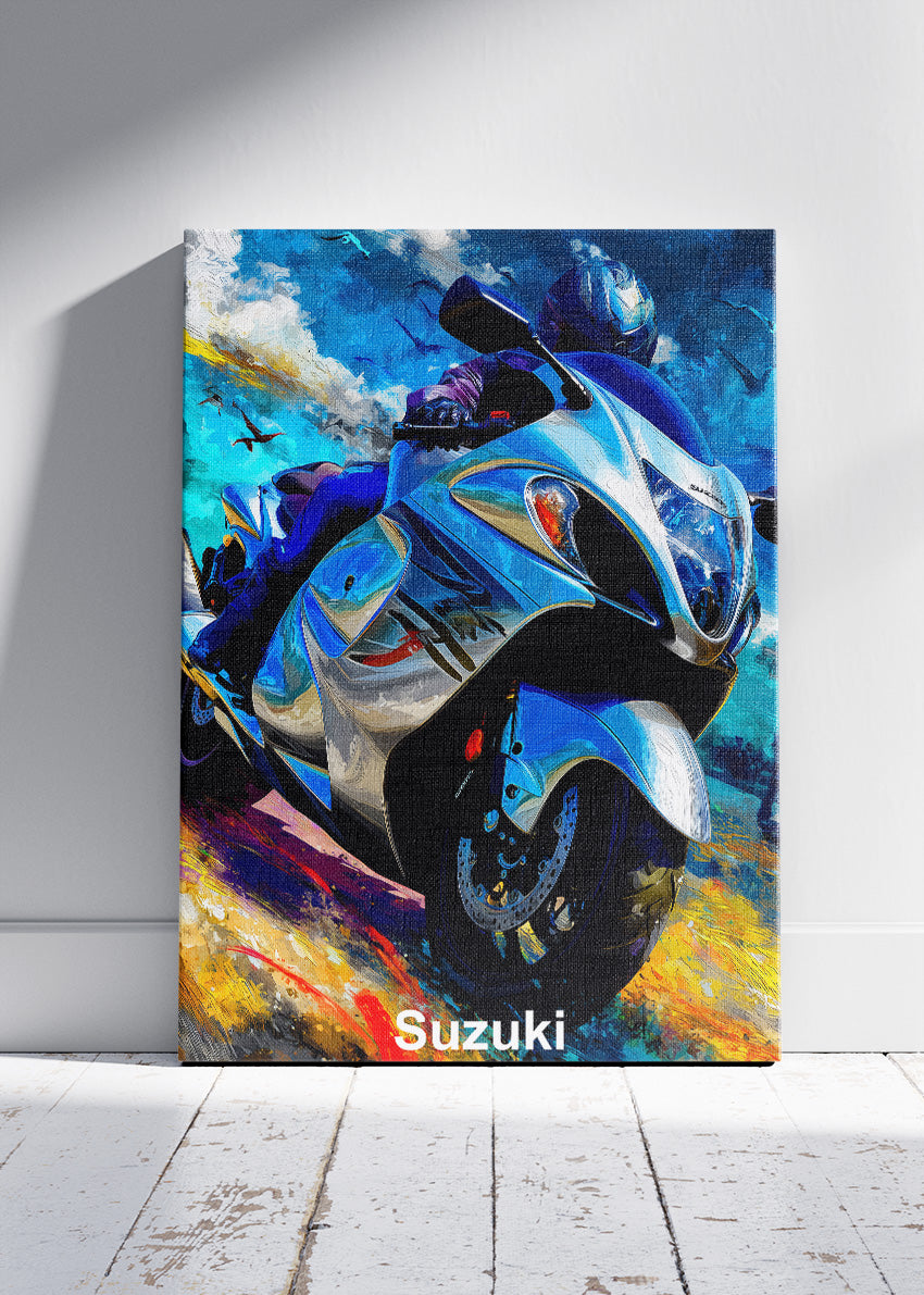 Suzuki Sport Bike Poster Canvas & Print – AI PRINT LAB