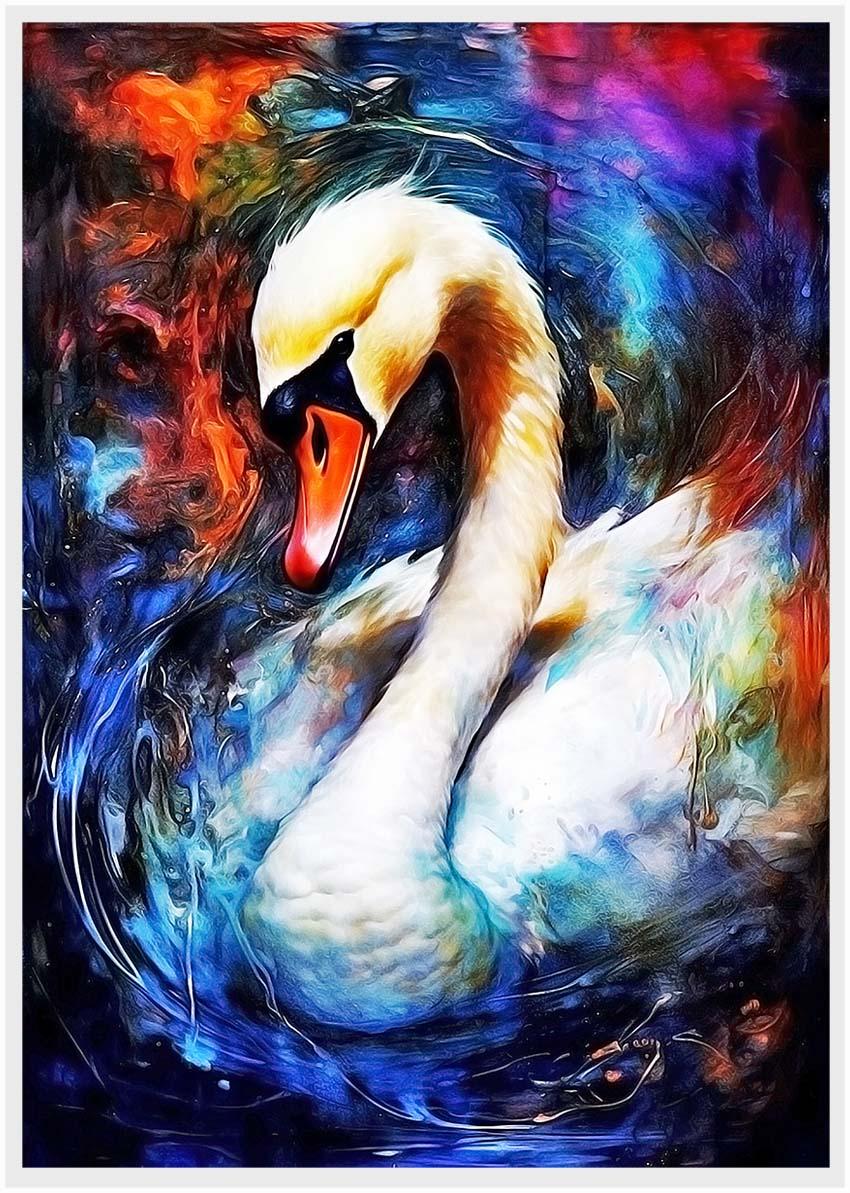 Swan Canvas & Poster Wall Art T281 Wildlife Series