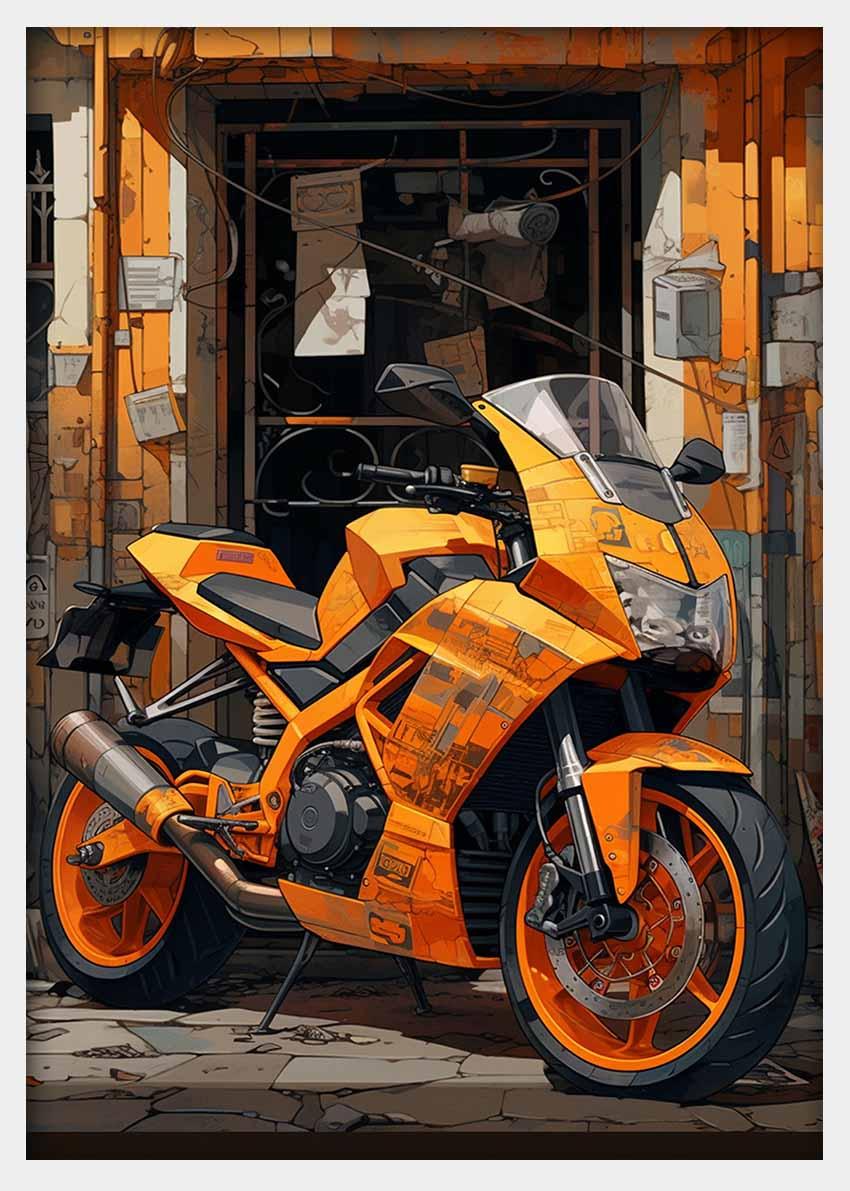 T344 Motorbike Canvas Art Prints, Posters, and Wall Art Motorbike Collection