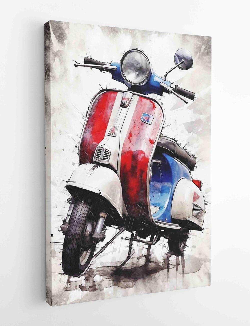 T471 Vespa Canvas Art Prints, Posters, and Wall Art Motorbike Collection