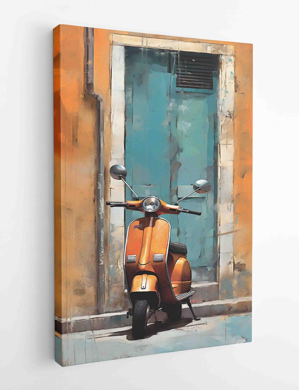 T482 Vespa Scooter Canvas Art Prints, Posters, and Wall Art Motorbike Collection