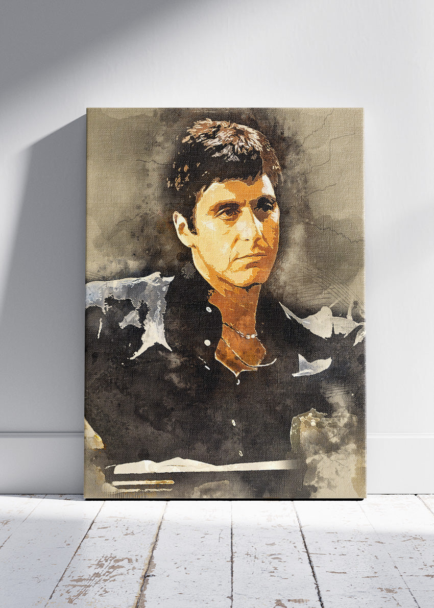 Tony Montana Vintage Portrait Wall Art Poster & Canvas Print