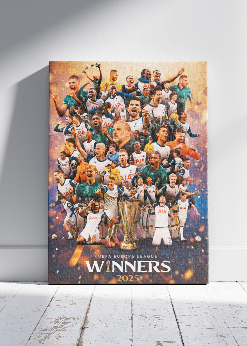 Tottenham Hotspur Europa League Winners 2025 Wall Art | Historic Trophy Celebration Poster & Canvas